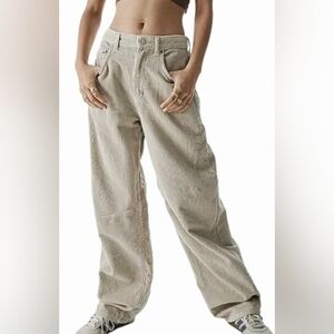 Urban Outfitters BDG High Rise Baggy Corderoy Pants 25 UO Gray NEW NWT